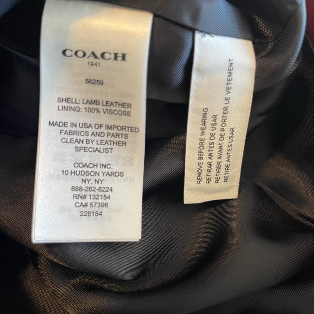 COACH High Waisted Lambskin Moto Skirt - Picture 10 of 11